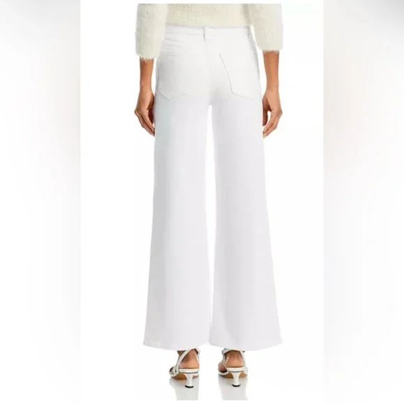 NWOT | FRAME Le Slim Palazzo Raw Hem Jeans | White | Full length | SZ 26 - Picture 2 of 13